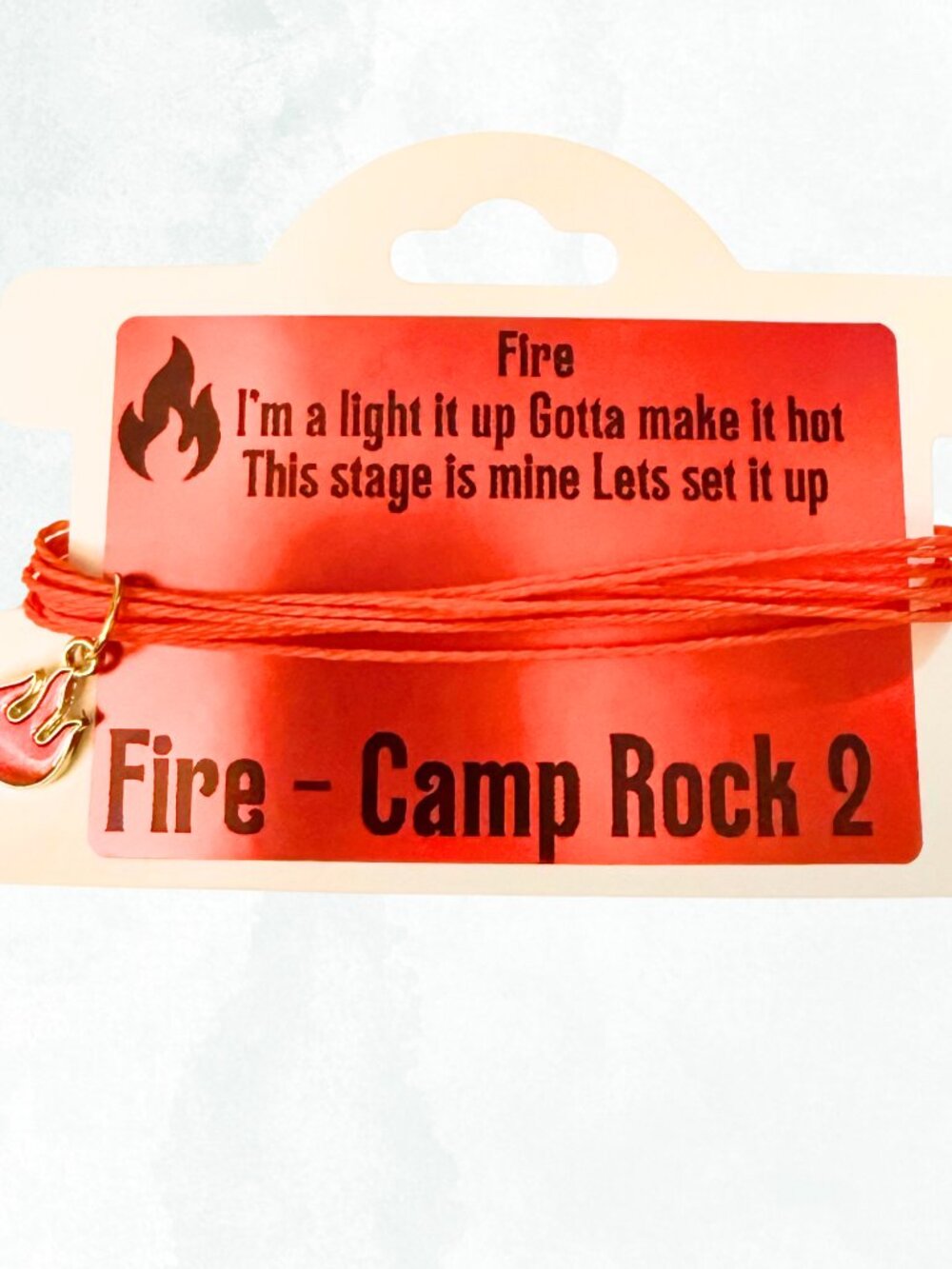 Fire- Camp Rock Y2K DCOM Fan Girl  Layered String Charm Bracelet